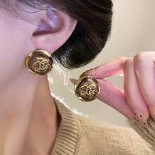 1 PIEZA Pendientes de perla con diseño geométrico - Pendientes de lujo minimalistas para mujer
