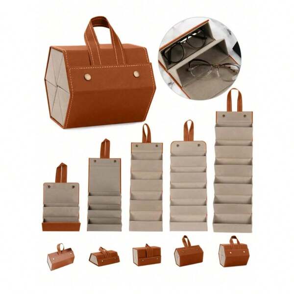 2 To 6 Slot Multi-Function Foldable Eyeglass Storage Box, Suitable For Sunglasses And Prescription Glasses