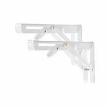 LOMILD 2 Rastrelliere in acciaio pieghevoli robuste - Fornite con 8 viti per l installazione, adatte per soggiorno/cucina/camera da letto/balcone, scaffale multifunzione salvaspazio, facile installazione senza trapano, adattabile alle esigenze domestiche, strumento ideale per migliorare l'efficienza della vita!