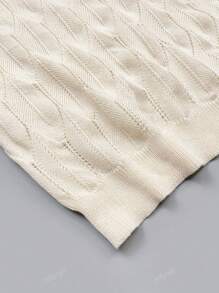 Women Simple Solid Color Sheer Mesh Texture Knitted Tank Top, For Daily Wear, Summer