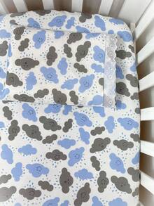 Laura Baby 2-Piece Sheet Set For American Standard Crib Or Mini Crib 100% Cotton - 藍雲 - 查看 2