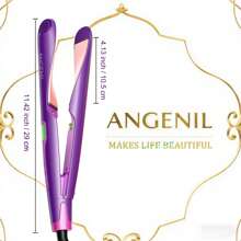 ANGENIL Alisador de Cabelo com Placa de Torção ANGENIL, Cabelo Cacheado-Cabelo Liso 2 em 1, Adequado para Mulheres, -1 Polegada Voltagem Dupla, Função de Íon Negativo, Visor LCD, Temperatura Ajustável em Várias Velocidades