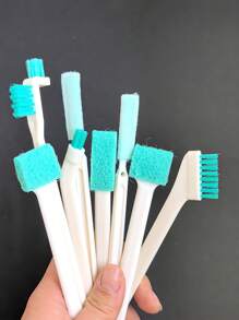 Juego de 2/3 cepillos de limpieza, cepillo de limpieza portátil de mango largo para hendiduras, cepillo de limpieza multifuncional de botellas de agua con cerdas suaves y raspador, adecuado para eliminar residuos en, fácil de llevar, para uso en cocina y baño