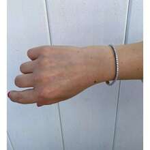 MDFUN 2.5毫米网球手链，18K白金镀层立方氧化锆女士网球手链 - 白色 - 查看 10