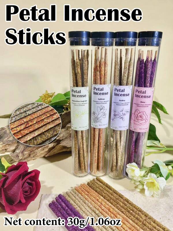 30g,Premium Petal Incense Sticks,Gift Box Floral Incense Sticks,No Chemical Additives, Suitable For Home, Indoor Air Purification, Healing, Aromatherapy, Meditation, Sleep Aid, Yoga, Tea Room, Office And Aromatherapy, A Gift For Good Friends