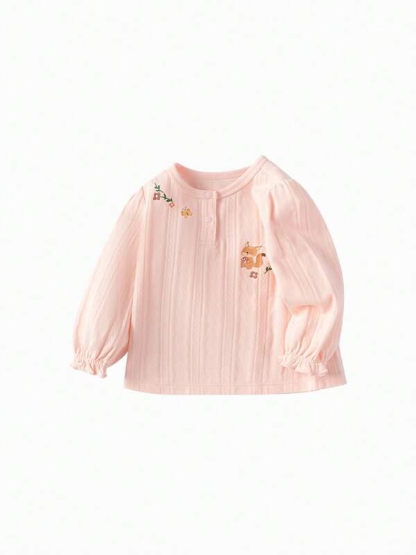 Balabala Baby Girls Long Sleeve Tee 2025 New Soft Base Layer