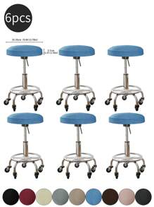 1pc Solid Color Stretchable Anti-Splash Milk Silk Round Seat Cover, Modern Style All-Season Dust-Proof Premium Bar Stool Cover, Suitable For Home