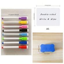 1Pc Writing Board Double-Sided Message Record Small Whiteboard Portable Mini Color Whiteboard Message Board Nonmagnetic Whiteboard Pen Eraser For Household Office, Etc Record Important Information Gift Home Decor Back To School Room Decor School Supplies