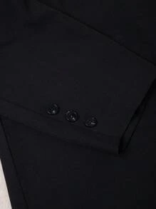 HOMEYEE Women's Lapel Collar Long Sleeve Pocket Spring Autumn Winter All-Season Vintage Elegant Casual Resort Business Professional OL Plus Size Top Jacket - Black - View 5