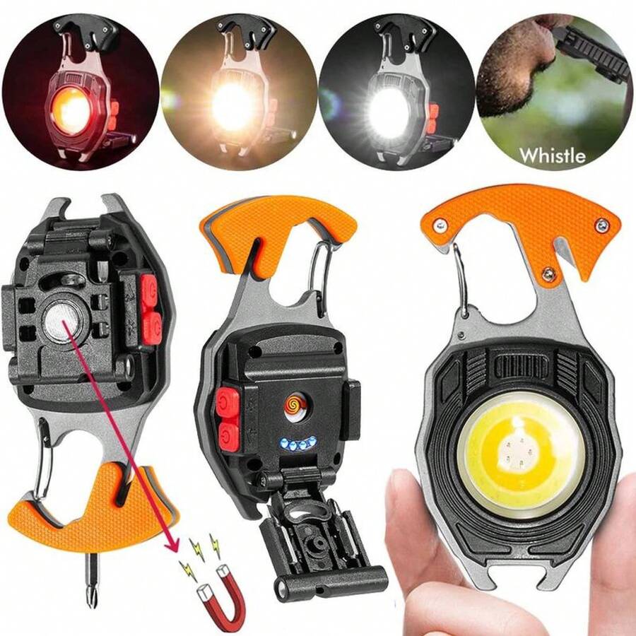 <Local Delivery> Outdoor Portable Working Lights USB Charging Rechargeable Magnet Bottle Opener Whistle Emergency Light