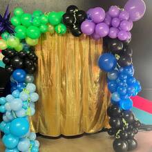 Set de 35/55 de baloane negre, verzi, violet și albastre, de 25 cm, cu panglică de 10 m pentru baloane. Absolvire, petrecere de ziua de naștere, nuntă, logodnă, petrecere burlăciță, petrecere cu baloane, fundal foto, eveniment în aer liber, recuzită foto, decor de petrecere pentru băieți cu tematică de monștri. - Multicolor - Vizualizare 8