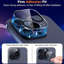 3 件套相机镜头保护膜，适用于 11/12/13/14/15 Pro/16 Pro Max，9H 钢化玻璃，超高清清晰，防刮，适合手机壳，易于安装 - 不影响夜间拍摄