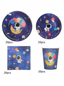 10pcs/20pcs/50pcs Outer Space Theme Birthday Party Decorations Supplies Galaxy Party Tableware Set Includes Paper Plates Napkin Cup Galaxy Space Astronauts Theme Party Decorations For Babe Shower Birthday Party