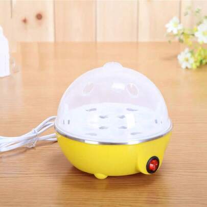Vaporizador de huevos multifuncional, se apaga automáticamente cuando se seca el agua, minicocedor de huevos doméstico para el desayuno, 1 ud.Cocedor de huevos automático de una capa, práctico y rápido para desayunos saludables.