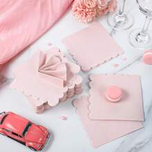 20pcs/40pcs/120pcs, Colourful Wavy Edge Napkins, 6.5 X 6.5 Inches, Party Disposable Paper Napkins, Multi-Colour Napkins With Wavy Edge Design, Suitable For Dinner, Wedding, Birthday Party Supplies.