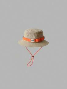 1 pièce Chapeau seau blocs de couleurs pour hommes, chapeau seau de mode pour protection contre le soleil, idéal pour les sorties, les voyages, la plage et les fêtes au printemps et en automne