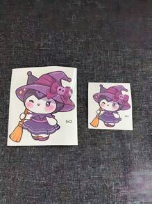 Sanrio Sanrio Witch & Kuromi Cute Halloween Sticker Set For Notebook, Car Window, Glass Decoration, School Supplies, Back To School