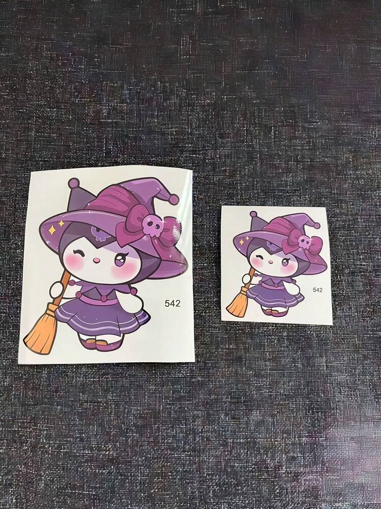 Sanrio Witch & Kuromi 可爱万圣节贴纸套装，适用于笔记本、车窗、玻璃装饰、学校用品、返校 - 彩色 - 查看 10
