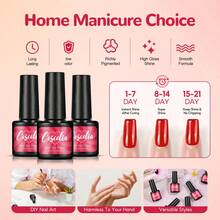 coscelia 15 Colors Blue Macaron Glitter Gel Nail Polish Set, Includes UV Lamp, Nail File, Matte Base Coat & Top Coat, Ideal Nail Care Starter Kit Gift - Multicolor - View 5