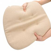 D-Shaped Chair Cushions, 2cm Thick Dining Chair Pads With Ties And Removable, Machine-Washable Cover, 17" X 16", Set Of 2 / Set Of 4 - Beige - View 9