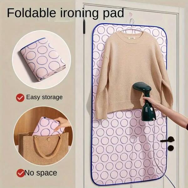 1pc Portable/Foldable Ironing Mat. Iron Pad Suitable For Desktop Ironing Mat, Tabletop Thick Ironing Blanket/Door Steam Mat, Washing Machine/Dryer Heat-Resistant Mat Cover, Travel Ironing Board