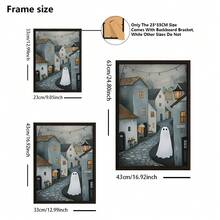 1 pieza, Foto personalizada, Marco de madera con plexiglás pulido, es muy apropiado para la decoración del hogar en Halloween, póster artístico impreso en lienzo personalizado, perfecto para familias, parejas, recuerdos de mascotas, el regalo perfecto para conmemorar Halloween