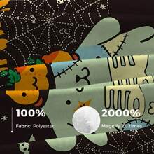 Sanrio 1 Stück Halloween Pudding Hund Anime Decke - gestrickte Polyester Plüsch, moderne digitale Bedruckung, Cartoon-Thema, komfortable Heimdekoration Bettwäsche für alle Jahreszeiten, maschinenwaschbar