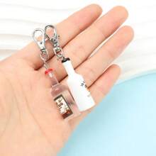 10 pezzi Portachiavi a forma di bottiglia di birra - Portamonete colorato in miniatura con clasp in metallo, accessori per feste di novità per donne, regali unici per la nascita, charm per borse e accessori decorativi, organizzatore di chiavi Design plissettato * Porta chiavi, Accessori per birra