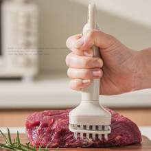 1 pieza Ablandador de carne creativo, Aguja para bistec, Herramienta de perforación de carne de aves de corral, 24 agujas de acero inoxidable, Material - Multicolor - Ver 2