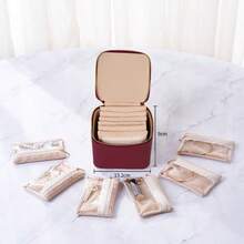 Portable Jewelry Box, Necklace Bracelet Pendant Storage Case, PU Leather Travel Jewelry Organizer With 6/12 Velvet Pouches, Suitable For Birthday, Anniversary, Bridesmaids, Valentine's Day, Travel Essential For Women Storage Organizer Travel Essentials Back To School Dormitory Storage,Room Decor - Multicolor - View 16