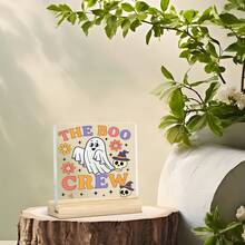 可爱的幽灵亚克力牌匾：非常适合万圣节、圣诞节、感恩节、母亲节、父亲节 - 无需电源