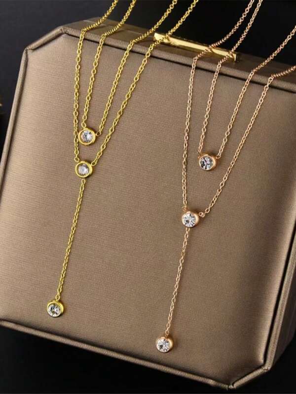 Ins-Style Layered Chain Necklace For Women, Minimalist Design, Delicate Choker Necklace