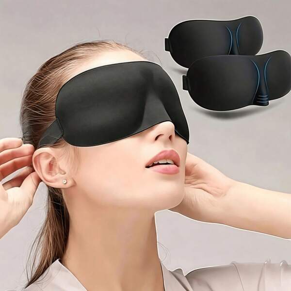 1pc 3D Sleep Mask For Women And Men, Natural Sleeping Eye Mask With Soft And Portable Design, Eyeshade Cover For Complete Light Blocking, Comfortable Blindfold For Travel, Naps, Home, And Office, Ideal For Deep Sleep And Relaxation