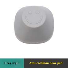 2pcs Smiling Face Silicone Door Stopper, Wall Protector, Self-Adhesive Soundproof Anti-Collision Door Handle Lock Cover For Refrigerator, Available In Black, White And Gray - Multicolor - View 11