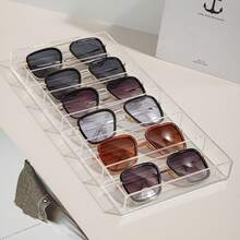 1pc Luxury Eyeglasses Display Tray, Perfume & Cosmetics Storage Organizer, Clear Acrylic Glasses Display Box With 6 Compartments, Desk Top Storage Holder, Gender Reveal Party, Perfect For Birthdays, Weddings, Parties, The Perfect Gift For Colleagues, Friends, And Family, Back To School - Clear - View 10