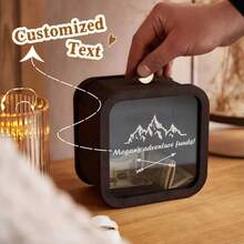 1 个木制硬币存钱罐 - 个性化定制，独特木材，时尚耐用的设计，非常适合家居装饰、独特礼物、现金盒礼物，是生日、节日、圣诞节、情人节、母亲节、复活节等的理想选择