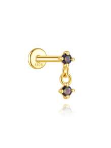 1Pc Dainty Rainbow Stone 925 Sterling Silver Earring For Women Flat Back Earring Minimalist Jewelry Helix Cartilage Gift For Her Wedding Party Fine Jewelry