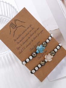 Neuer Retro-Stil Schildkröte handgewebte Hanfseil Knöchelkette, unisex, perfekter Modeaccessoire für Sommerstrände, multifunktionale dekorative Kette (Armband, Knöchelkette)