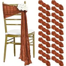 Cheesecloth Chair Sashes Aisle Decorations Light Pink 10/20 Packs, Chair Bow Designed Decorative Chair Cover Chair Sashes 108 Inch For Wedding Reception Party Hotel Decoration(Beige) - Multicolor - View 17