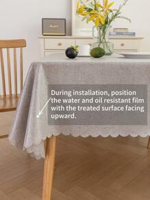 1pc Plain Simple Linen-Like Table Cloth, Woven Polyester Rectangular Table Cover, Solid Color, Stain Resistant, Easy Clean, Suitable For Dining Room, Kitchen, Home Decor, Table Top, Perfect For Gatherings, Parties And Decoration