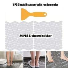 30 Piece Set Of Transparent Anti Slip Bathtub And Shower Floor Stickers - Bathtub Floor Anti Slip Tape - Easy To Stick And Remove - Prevent Slipping And Falling, Bathroom Decoration, Bathroom Accessories