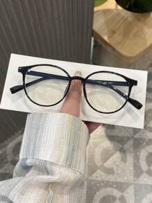 1 Damen Mode Mehrfarbig Runder TR Rahmen Einfache ultraleichte Einfarbig vielseitige Schlichte Brillen