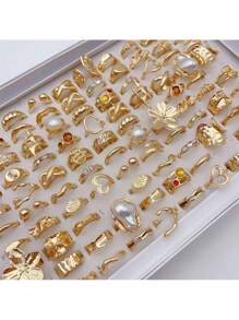 20Pcs Fashion Sparkling Butterfly Snake Flower Rings Set For Women Men Mix Style Stylish Inlaid Rhinestone Jewelry Prefer Match Daily Outfits Party Decor