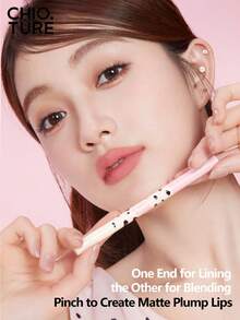CHIOTURE Pensil Bibir 2-in-1 Dua Ujung Dua Warna Anti Luntur & Mudah Digunakan, Tahan Lama, Bibir Penuh dan Terdefinisi Tanpa Ribet untuk Pemula - 01 Kelopak Persik - View 5