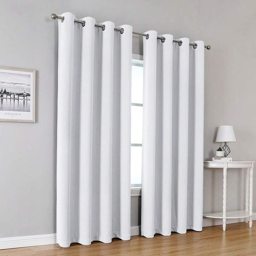 Blackout Curtains, Thermal And Cold Protection Curtains, Sound And Noise Protection Curtains, Modern Living Room Bedroom Furniture, Width 140 X Height 240 Cm - trắng - Xem 1