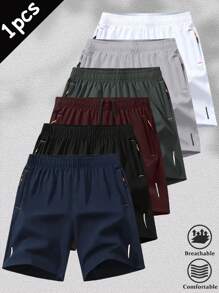Men's Outdoor Casual Sports Shorts Solid Color Geometric Printed Running Pants Outdoor And Gym Clothes
