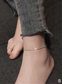 1pc Copper Plated Crystal Flower & Glass Bead Anklet Suitable For Women's Vacation And Daily Wear