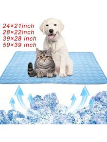 Large Self Cooling Mat Bed Dog Cat Heat Relief  Summer Bed Pad - Blue - View 4