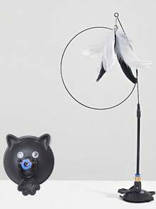 Interactive Cat Toy Wand With Cute Kitten Fishing Design, Cartoon Style, Non-Electric, Attracts Cats To Play, Promotes Activity And Intelligence