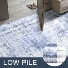 Sour Lemon Rugs Living Room 240x300, Large Machine Washable Area Rug, Non Slip Vintage Retro Rug For Bedroom, Soft Thin Abstract Rug Foldable Carpet Rugs Living Room Home Office Decor - Azul claro - Ver 4